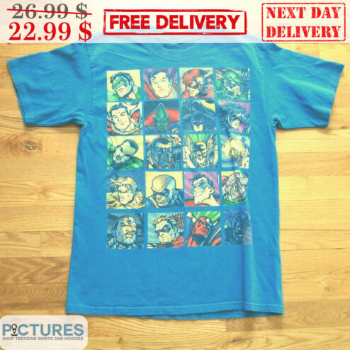 DC Comics Superhero And Villains Bat Man Superman Flash Green Lantern Vintage Shirt