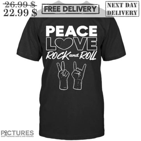 Peace Love Rock And Roll Hand Sign Shirt