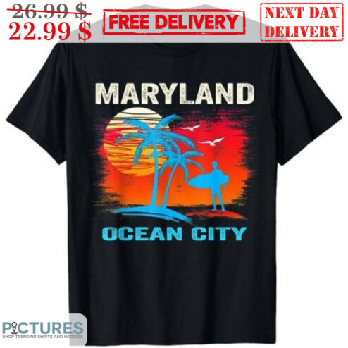 Summer Maryland Ocean City Sunset Vintage Shirt