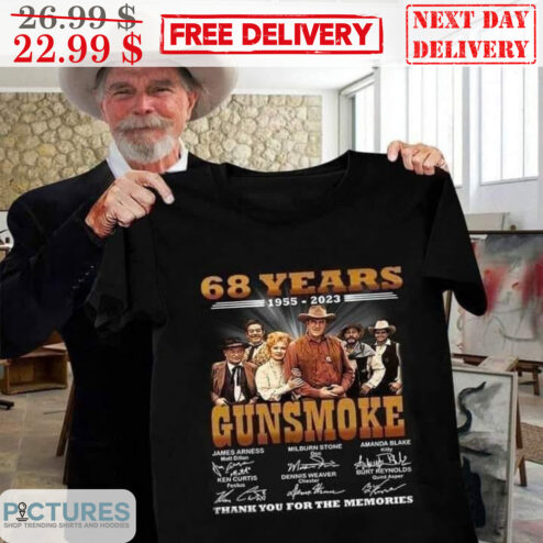 68 Years Gunsmoke Thank You For The Memories Signature Vintage Shirt