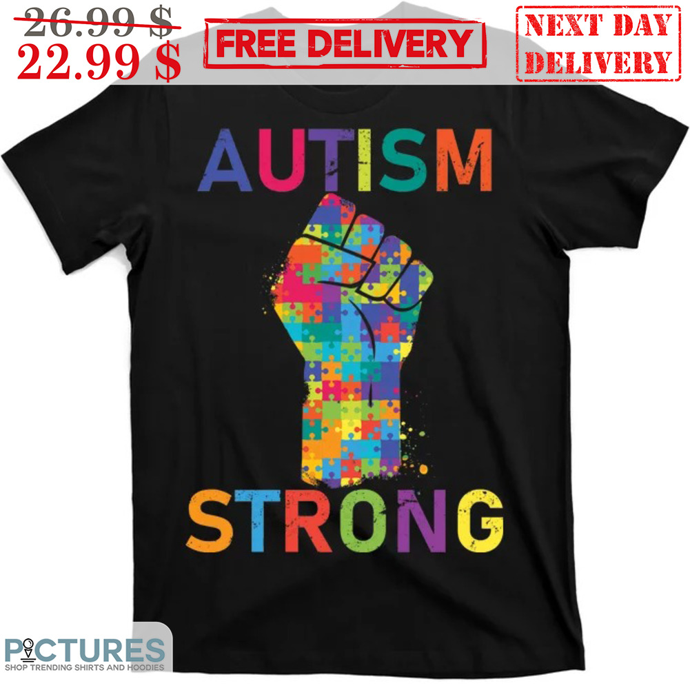 Autism Strong Fist Awareness Puzzle Shirt