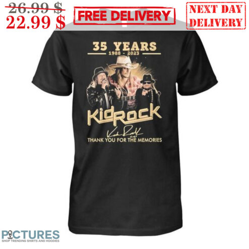 35 Years 1988-2023 Kid Rock Thank You For The Memories Signature Shirt