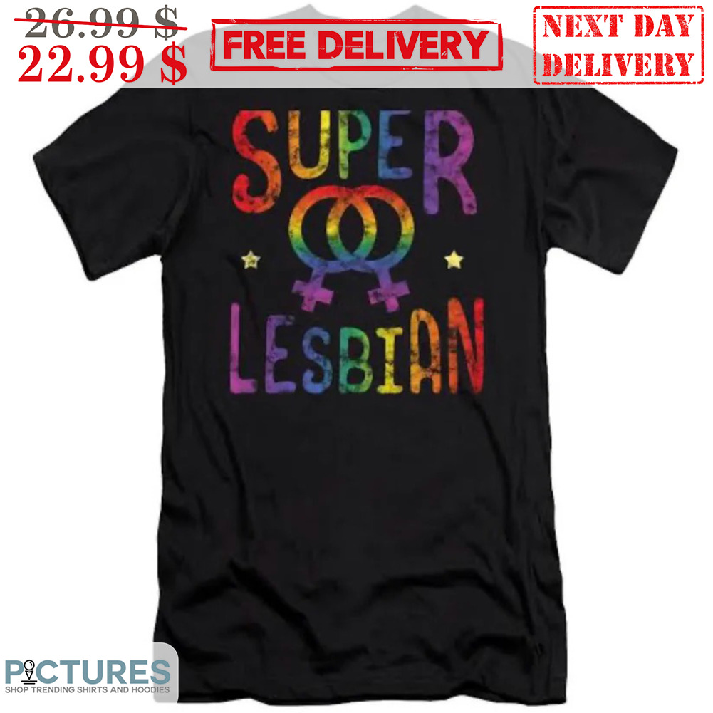 Super Lesbian LGBTQ Rainbow Vintage Shirt
