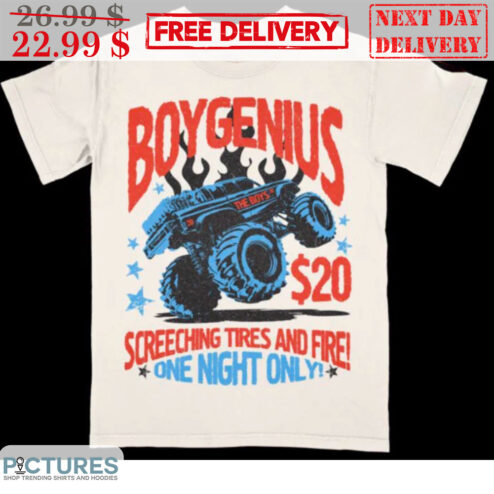 Truck Boy Genius Screeching Tires And Fire One Night Only Vintage Shirt