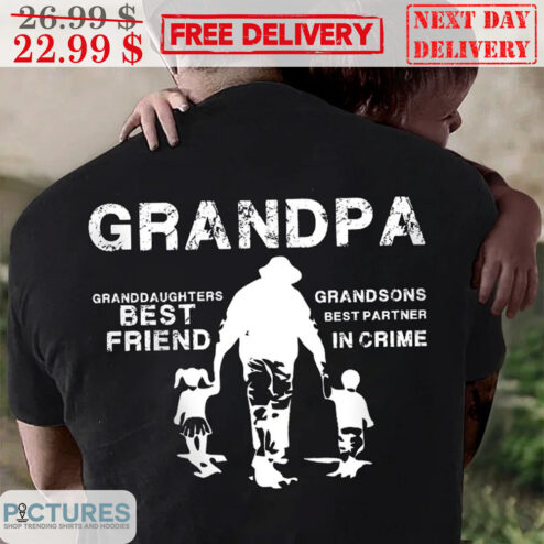 Grandpa Granddaughters Best Friend Grandsons Best Partner In Crime Vintage Shirt