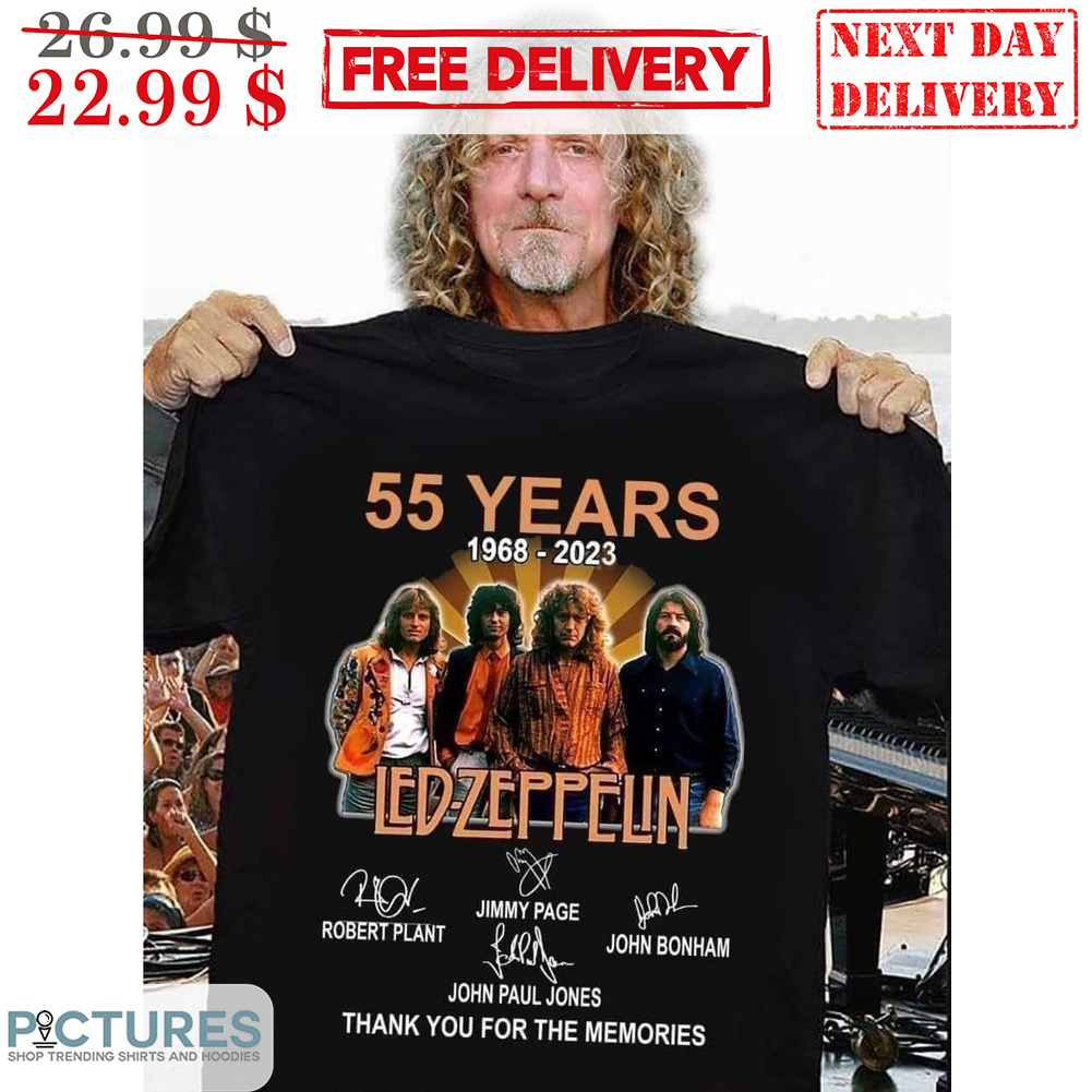 55 Years 1968-2023 Led-Zeppelin Thank You For The Memories Signature Shirt