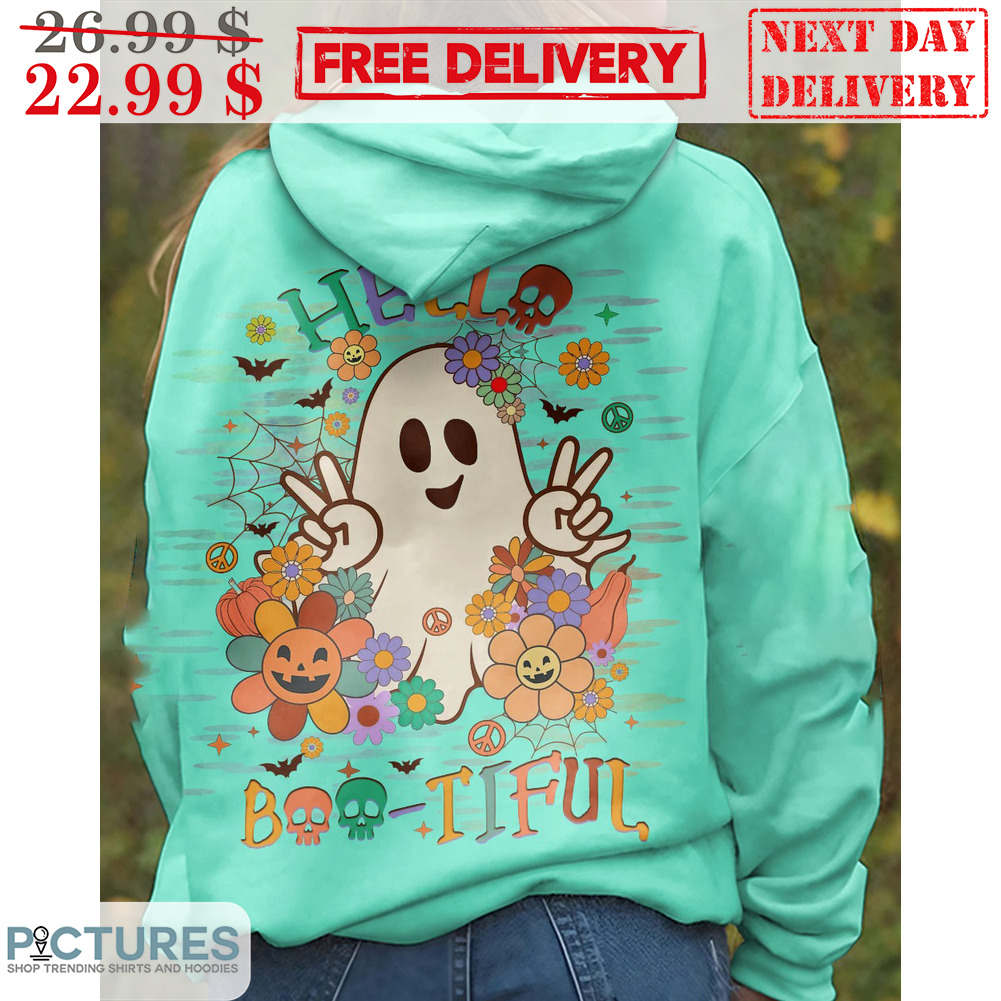 Ghost Hello Boo-Tiful Halloween 2023 Flower Shirt