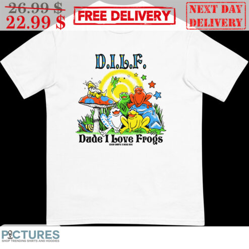 DILF Dude I Love Frogs Gnome Frog Mushroom Shirt