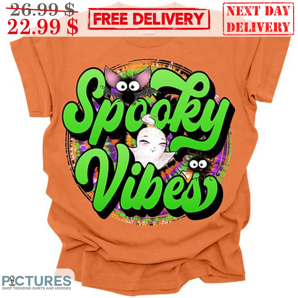 Ghost Cat Spooky Vibes Halloween 2023 Shirt