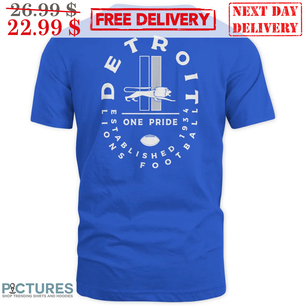 Detroit Lions One Pride Established 1934 Lions Football Shirt