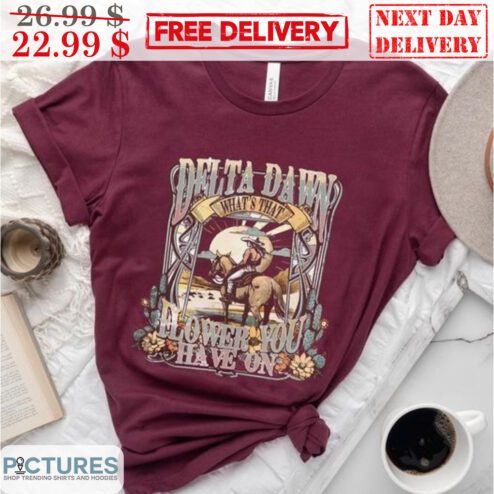 Cowgirl Delta Dawn What's That Flower You Have On Vintage Shirt