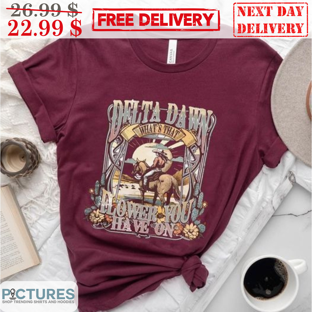 Cowgirl Delta Dawn What's That Flower You Have On Vintage Shirt