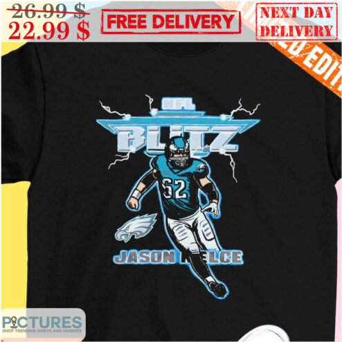 Jason Kelce Blitz Philadelphia Eagles NFL Lighting Shirt
