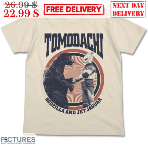 Tomodachi Godzilla And Jet Jaguar Hand Shake Shirt