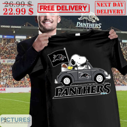 Snoopy Driving Carolina Panthers Football Shirt