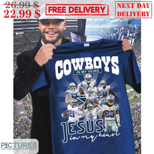 Cowboys In My Veins Jesus In My Heart Signature Dallas Cowboys  Shirt