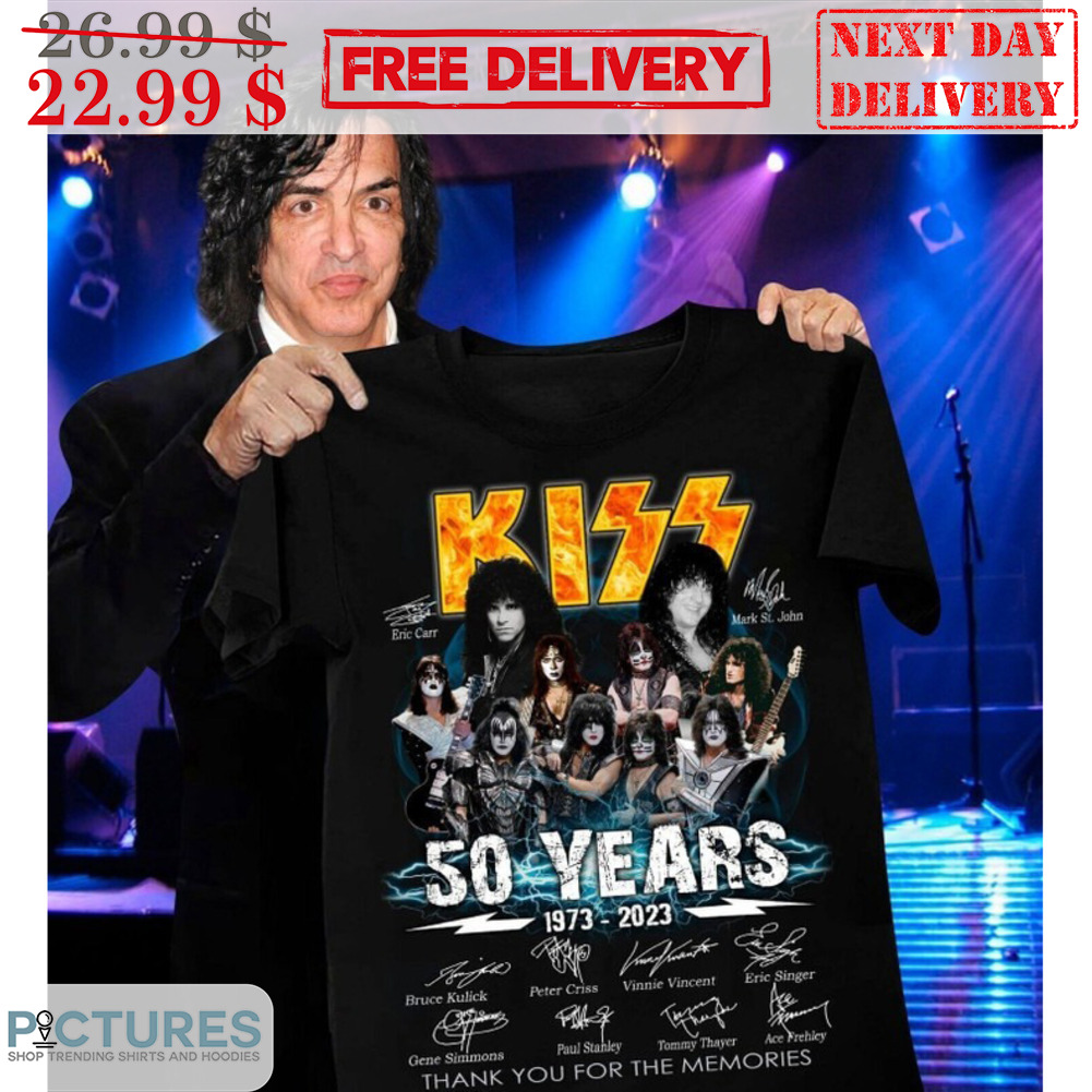 KISS Band 50 Years 1973-2023 Signature Thank You For The Memories Signature Shirt
