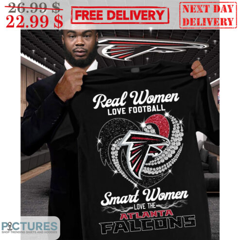 Real Women Love Football Smart Women Love The Atlanta Falcons NFL Heart Shirt