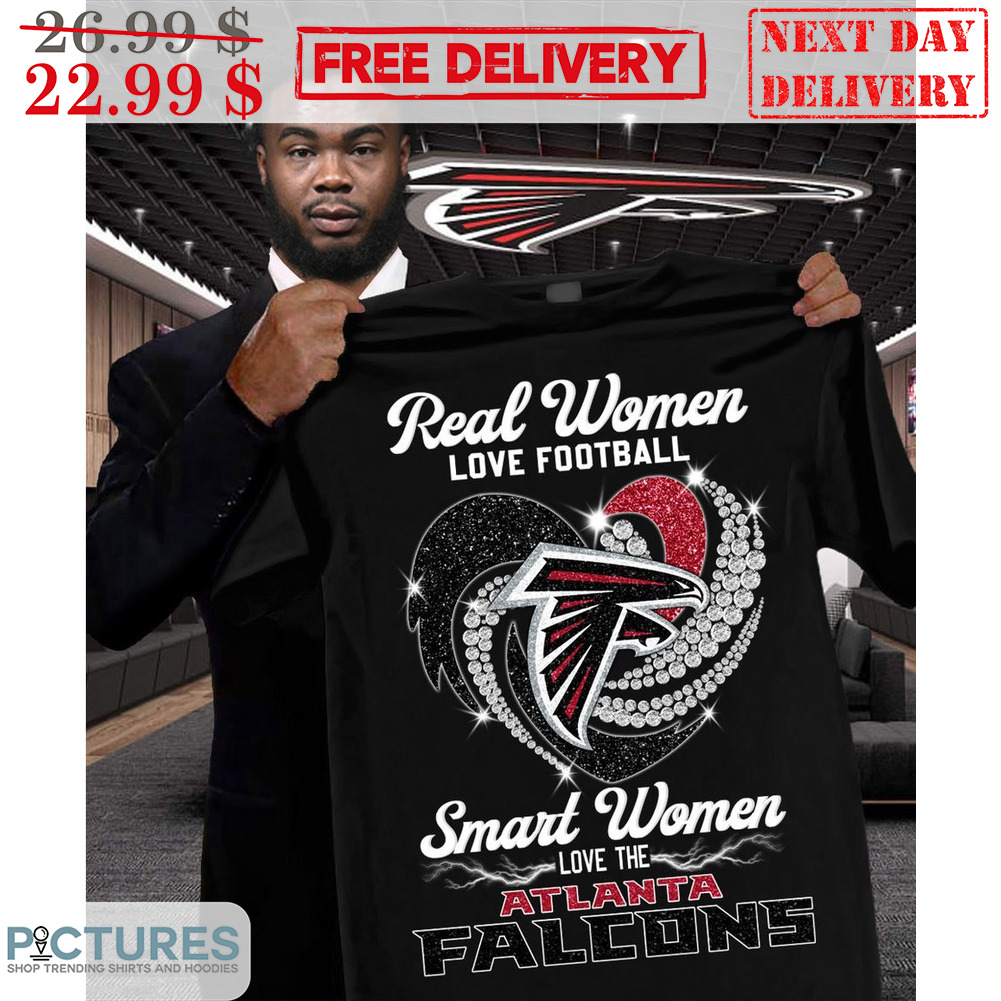 Real Women Love Football Smart Women Love The Atlanta Falcons NFL Heart Shirt