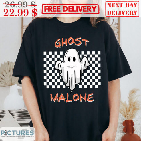 Boo Ghost Malone Checkerboard Halloween Vintage Shirt