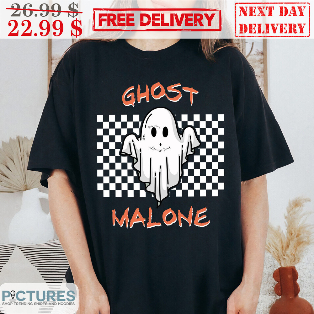 Boo Ghost Malone Checkerboard Halloween Vintage Shirt
