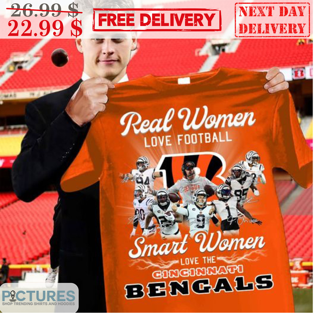 Real Women Love Football Smart Women Love The Cincinnati Bengals AFCN Signature Shirt