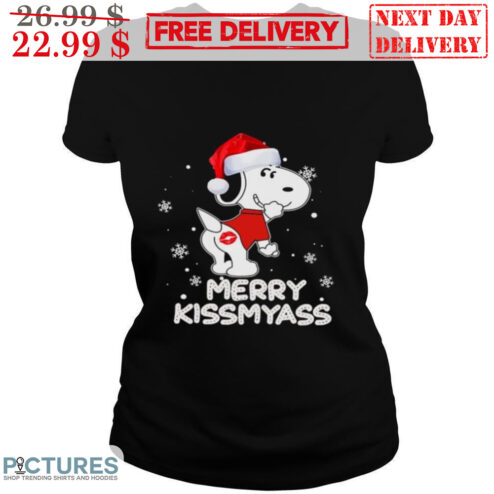 Snoopy Merry Kiss My Ass Christmas Snowflakes Shirt