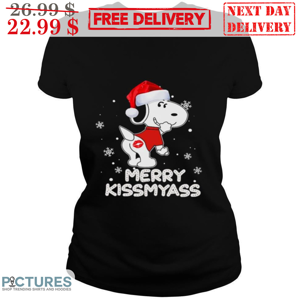 Snoopy Merry Kiss My Ass Christmas Snowflakes Shirt