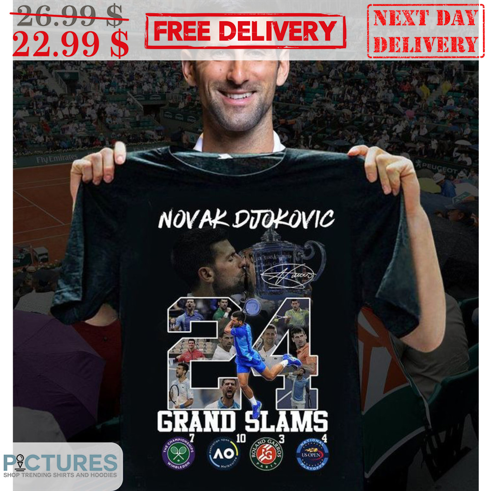 FREE shipping Novak Djokovic Grand Slams 24 Signature Shirt, Unisex tee, hoodie, sweater, v-neck and tank top