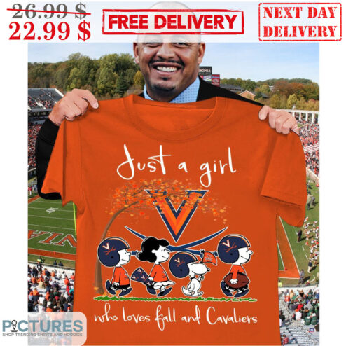 Snoopy Just A Girl Who Loves Fall And Cavaliers Virginia Cavaliers Shirt