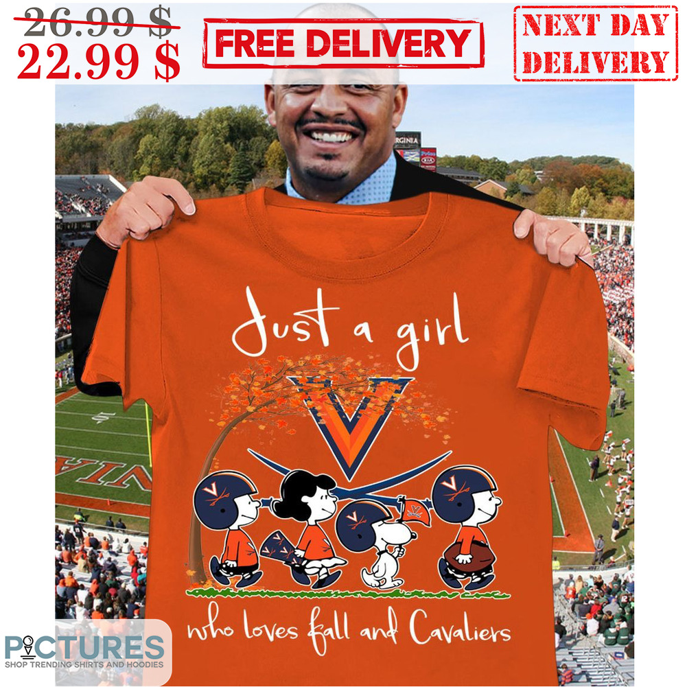 Snoopy Just A Girl Who Loves Fall And Cavaliers Virginia Cavaliers Shirt