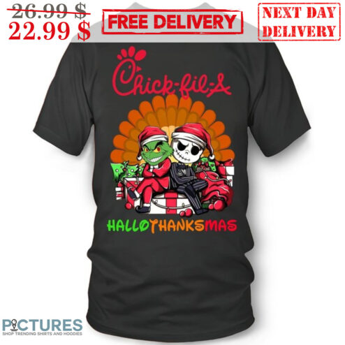 Grinch Jack Skellington Chick-Fil-A Hallo Thanks Mas Shirt