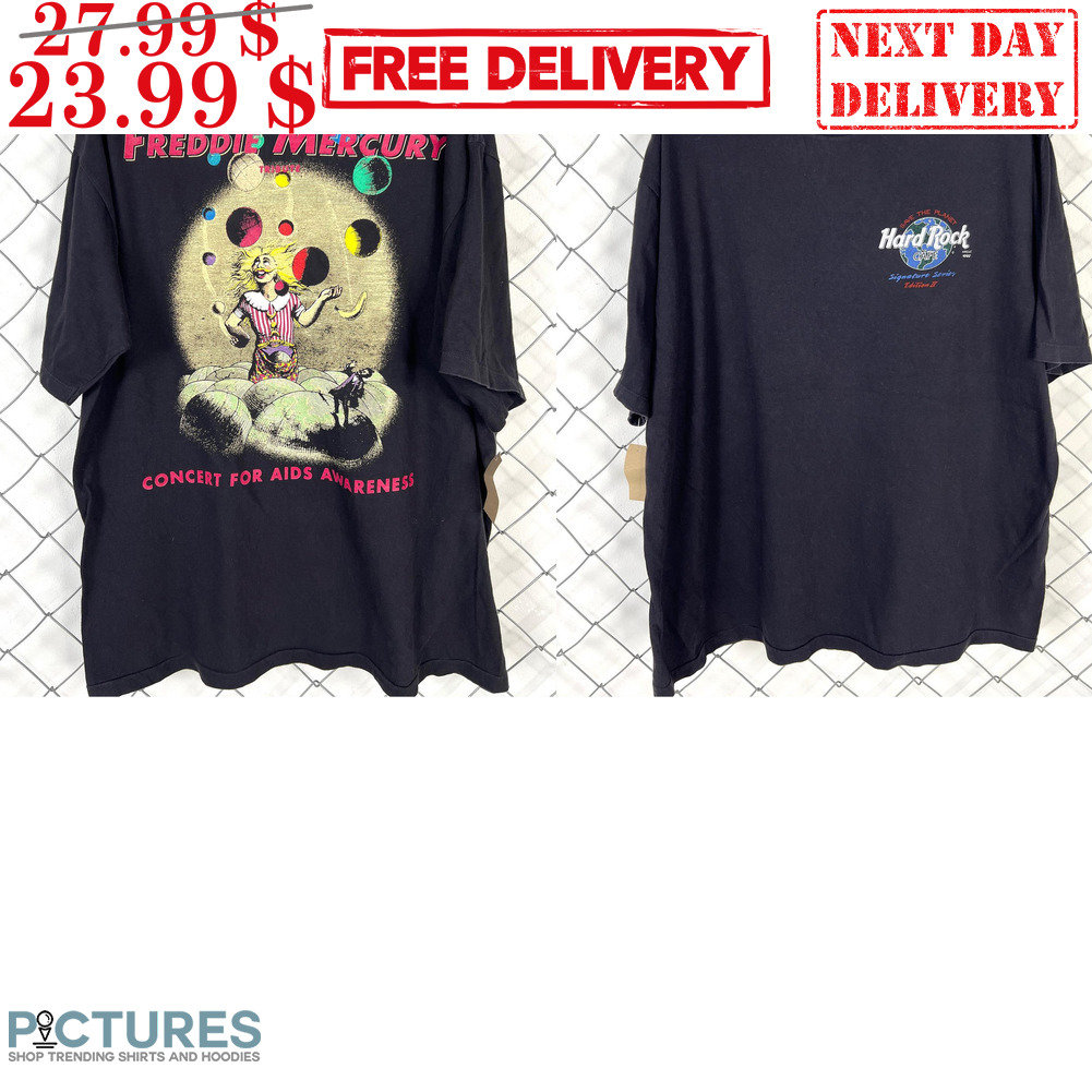 Queen Freddie Mercury Concert For AIDS Awareness Tribute Hard Rock 1992’s Vintage Shirt
