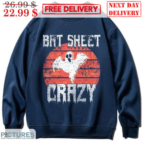 Boo Ghost Bat Sheet Crazy Retro Vintage Halloween Shirt