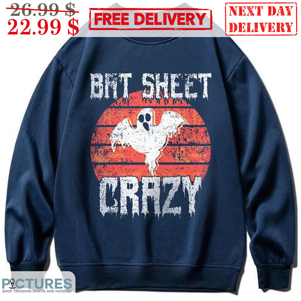 Boo Ghost Bat Sheet Crazy Retro Vintage Halloween Shirt