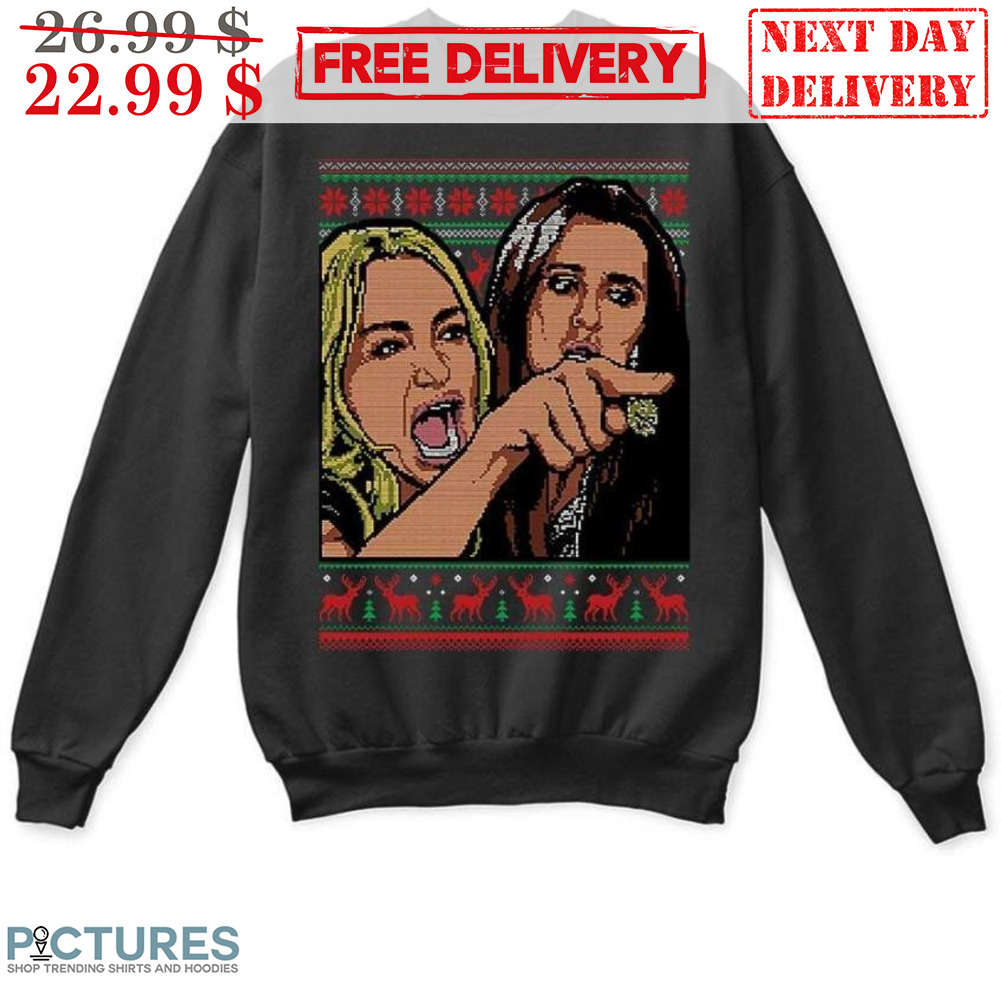 Woman Yelling At A Cat Meme Ugly Christmas Shirt