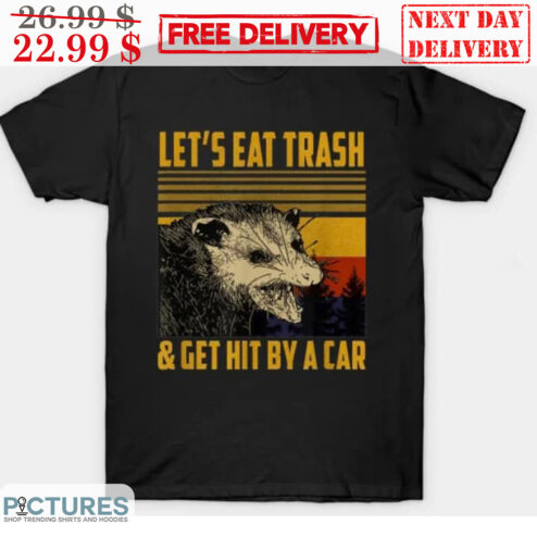 Let's Eat Trash And Get Hit By A Car Vintage Retro Shirt