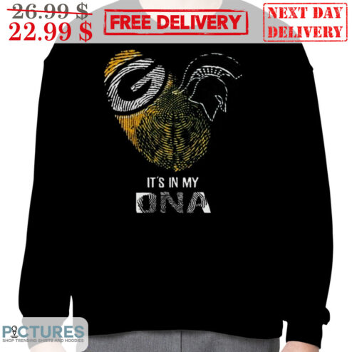 Green Bay Packers It's In My DNA Spartans Heart Fingerprint Shirt