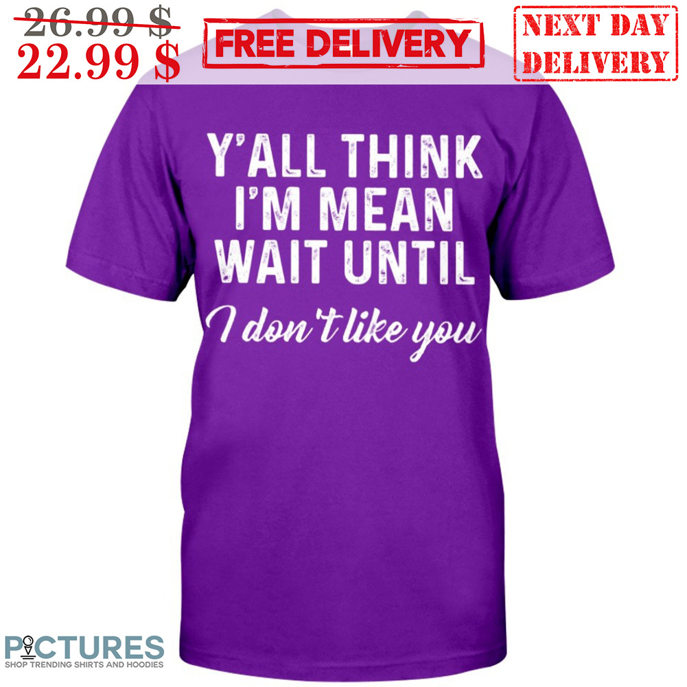 Y'all Think I'm Mean Wait Until I Don't Like You Vintage Shirt