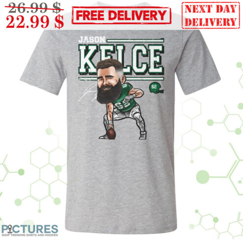 Jason Kelce Philadelphia Eagles Cartoon Signature Vintage NFL Shirt