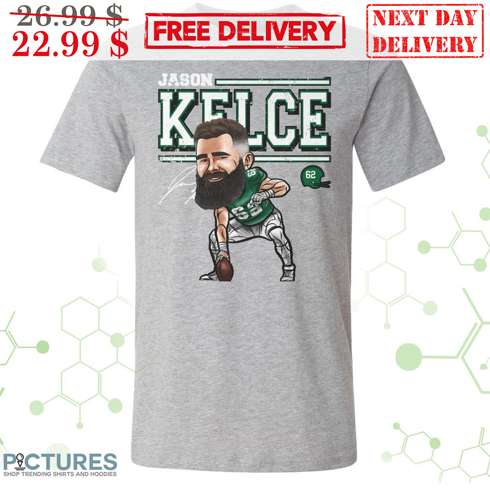 Jason Kelce Philadelphia Eagles Cartoon Signature Vintage NFL Shirt