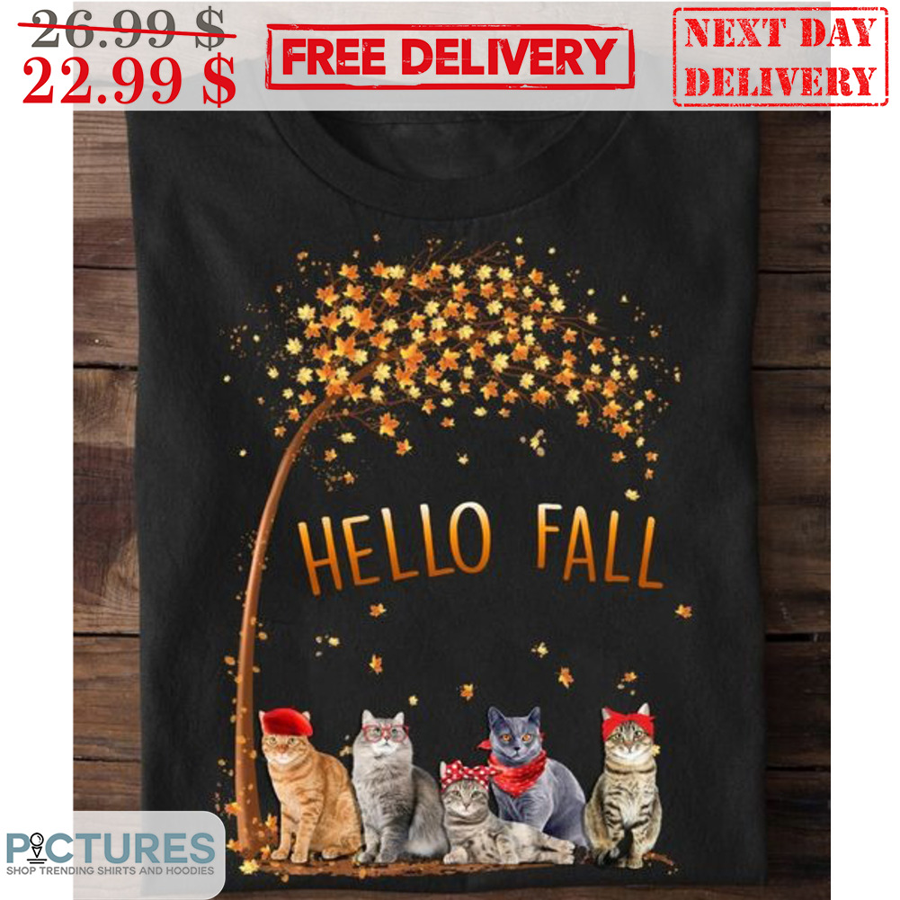 Cats Hello Fall Cute Shirt