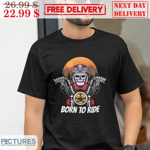 Skull Racer Born To Ride Vintage Shirt