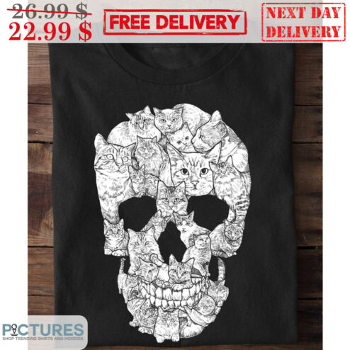 Skull Cat Halloween Shirt