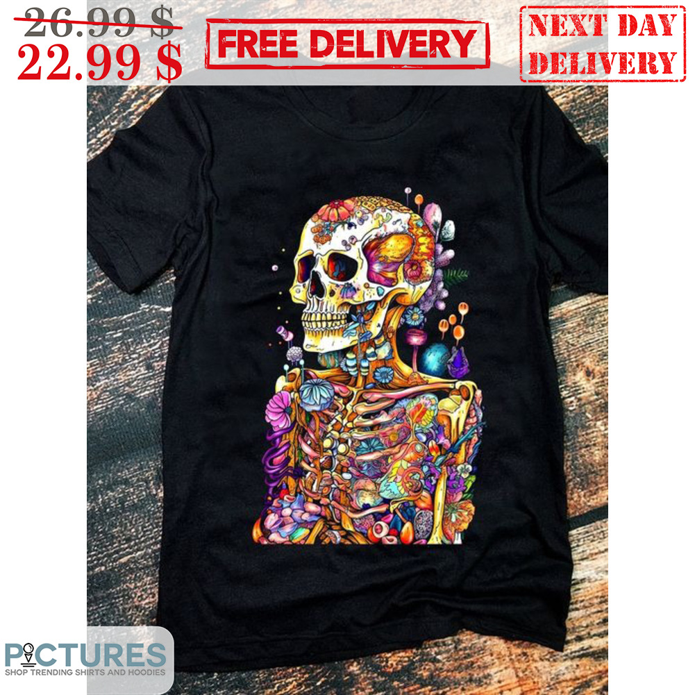 Skeleton Trippy Hippie Colorful Shirt