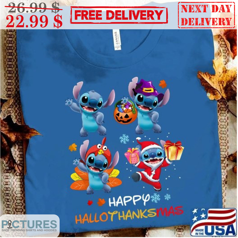 Stitch Happy Hallo Thanks Mas Christmas Shirt