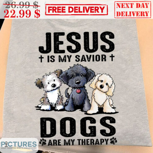 Jesus Is My Savior Dogs Are My Therapy Vintage Shirt