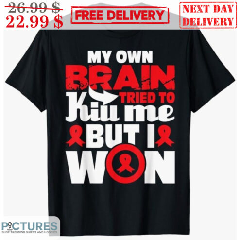 My Ow Brain Tried To Kill Me But I Won Awareness Shirt