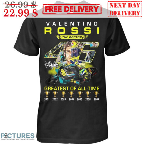 Valentino Rossi The Doctor 46 Greatest Of All-Time Champions Signature Shirt