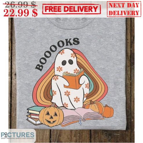Boo Ghost Boooks Retro Halloween 2023 Shirt